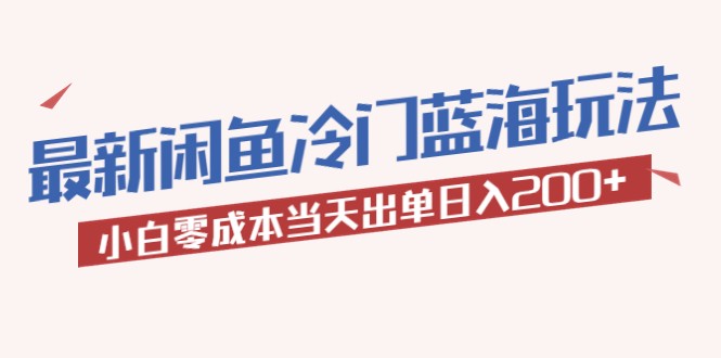 最新闲鱼冷门蓝海玩法，小白零成本当天出单日入200+-颜夕资源网-第14张图片