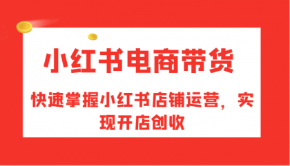 小红书电商带货，快速掌握小红书店铺运营，实现开店创收-颜夕资源网-第14张图片