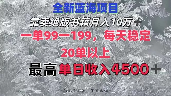 靠卖绝版书籍月入10W+,一单199，一天平均20单以上，最高收益日入4500+-倒腾怪分享社-第16张图片